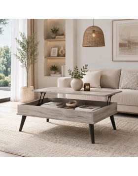 Τραπεζάκι σαλονιού Vane με σερβιτόρο 120x67x40Y/52Y ελληνικής κατασκευής