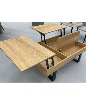 Τραπεζάκι σαλονιού Clever με 2 σερβιτόρους 110Mx70Bx40Y/62Y ελληνικής κατασκευής