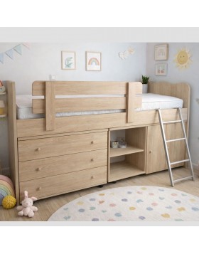 Κουκέτα Kingston ελληνικής κατασκευής 90x190 με συρταρια και ντουλάπια