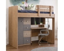 Κουκέτα Mark ελληνικής κατασκευής  με ντουλαπια αποθήκευσης,ράφια και γραφείο