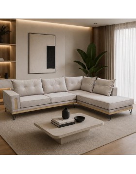Καναπές γωνία Clayton ελληνικής κατασκευής 290x240Γx96