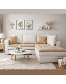 Καναπές γωνία Preston ελληνικής κατασκευής 265x210Γx90