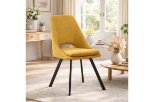 Καρέκλα Style σε κίτρινη απόχρωση και μεταλλικά πόδια