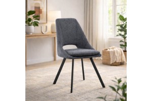 Καρέκλα Style σε γκρι απόχρωση και μεταλλικά πόδια