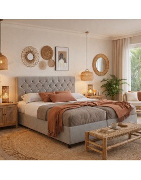 Κρεβάτι υφασμάτινο Box CALMA ελληνικής κατασκευής 160x200