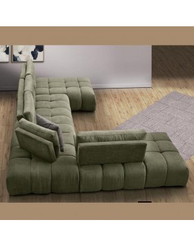 Καναπές γωνία Verde ελληνικής κατασκευής 400x300Γx180Γx110Β