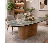 Τραπέζι τραπεζαρίας DRYO από δρυς MDF βάση και κεραμική επιφάνεια180x90