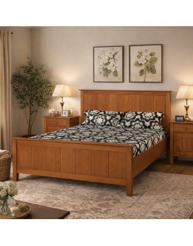 Κρεβάτι ξύλινο Nordic από mdf και μασίφ οξιά ελληνικής κατασκευής 