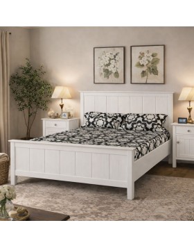 Κρεβάτι ξύλινο Nordic από mdf και μασίφ οξιά ελληνικής κατασκευής 