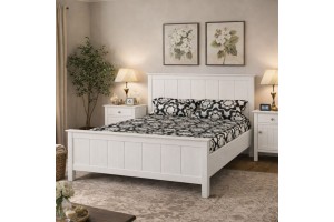 Κρεβάτι ξύλινο Nordic από mdf και μασίφ οξιά ελληνικής κατασκευής 