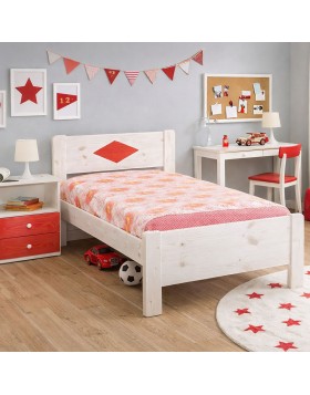 Κρεβάτι ξύλινο Forestino από μασίφ πεύκο ελληνικής κατασκευής 