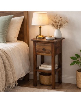 Κομοδίνο Μασιφ ξυλο με 1 συρτάρι 25Mx25Βx55Υεκ