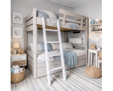 Κουκέτα Smart διαιρούμενη από μασίφ οξιά για στρωμα 90x200