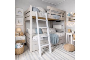 Κουκέτα Smart διαιρούμενη από μασίφ οξιά για στρωμα 90x200