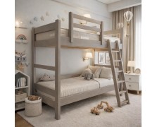 Κουκέτα από μασίφ πεύκο για στρωμα 90x200 σε βαφή λάκας 