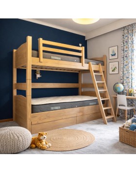 Κουκέτα διαιρούμενη Cloud από μασίφ πεύκο για στρωμα 90x200 