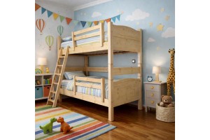 Κουκέτα διαιρούμενη Cloud από μασίφ πεύκο για στρωμα 90x200 