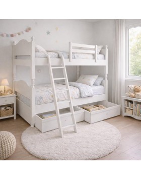 Κουκέτα Woodland από μασίφ πεύκο για στρωμα 90x200 