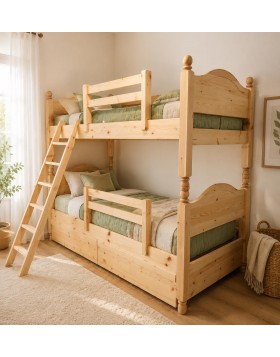 Κουκέτα Woodland από μασίφ πεύκο για στρωμα 90x200 