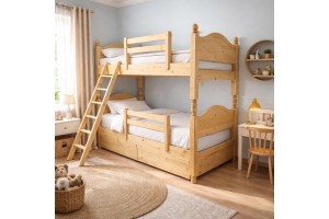 Κουκέτα Woodland από μασίφ πεύκο για στρωμα 90x200 