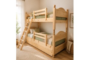Κουκέτα Woodland από μασίφ πεύκο για στρωμα 90x200 