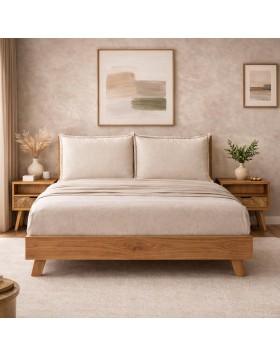 Κρεβάτι ξύλινο Loft με μαξιλάρες ελληνικής κατασκευής 160x200