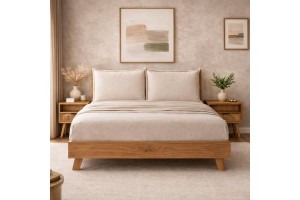 Κρεβάτι ξύλινο Loft με μαξιλάρες ελληνικής κατασκευής 160x200