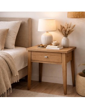 Κομοδίνο δρύινο Aria ελληνικής κατασκευής 50Μx40Βx57Υ