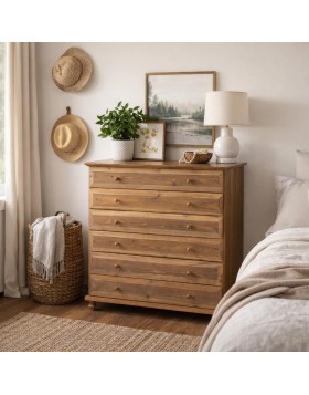 Συρταριέρα με 6 συρτάρια Σύρος από Μασίφ Πεύκο Διαστάσεις Μ92xΒ45xΎ96cm