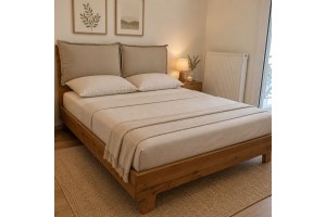 Κρεβάτι ξύλινο Loft με μαξιλάρες 