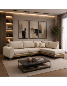 Γωνιακός Καναπές Kairo 290x230x95 ελληνικής κατασκευής 