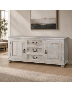 Μπουφές Brook μασίφ ξύλο σε λευκή απόχρωση 175x45x76cm