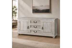 Μπουφές Brook μασίφ ξύλο σε λευκή απόχρωση 175x45x76cm