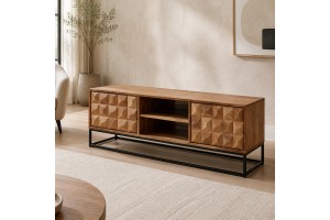 Έπιπλο τηλεόρασης Mosaic από Μασίφ Ακακία 145×40×47Y εκ.