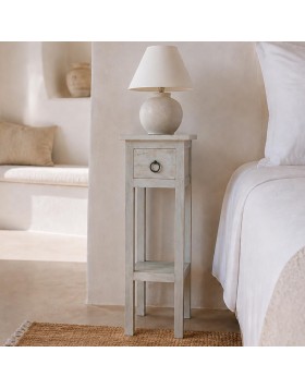 Κομοδίνο Brook Λευκό Antique 25Π× 25Β× 65Υ εκ.