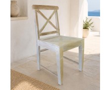 Καρέκλα Brook Λευκό Antique μασιφ ξύλο