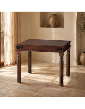 Τραπέζι τραπεζαρίας Brook από μασιφ ξύλο 80x80x76cm