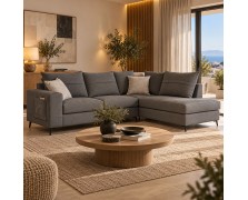 Καναπές γωνία Vento ελληνικής κατασκευής 275x215x100 εκ