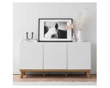 Μπουφές με Λάκα και δρυς ξύλο σε λευκή-φυσική απόχρωση ελληνικής κατασκευής