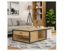 Ορθογώνιο Τραπεζάκι Σαλονιού από μελαμίνη και μέταλλο Μ119xΠ66.5xΥ38εκ.