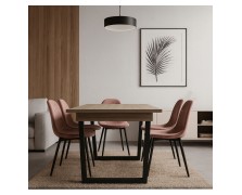 Τραπέζι Τραπεζαρίας Επεκτεινόμενο Ξύλινο με Μεταλλικό Σκελετό  150(+30)x90x78εκ