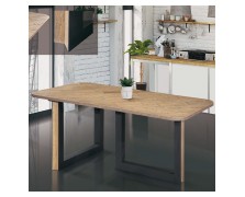 Τραπέζι τραπεζαρίας Floor Δρυς καπλαμά με μεταλλική βάση ελληνικής κατασκευής 180x90cm