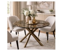 Τραπέζι ροτόντα Napoli από κεραμική επιφάνεια και μεταλλική βάση ελληνικής κατασκευής Φ90cm