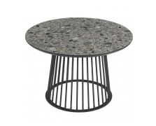 Τραπέζι ροτόντα Εvelina επιφάνεια τραπεζιού με μωσαϊκό και μεταλλική βάση ελληνικής κατασκευής Φ90cm