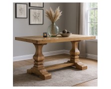 Τραπέζι μοναστηριακό από μασίφ δρυς ξύλο ελληνικής κατασκευής 180x90