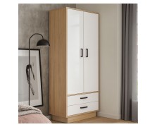 Ντουλάπα χειροποίητη ελληνικής κατασκευής  2φυλλη  και 2 συρτάρια 80Mx190Yx45B