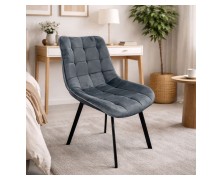 Καρέκλα τραπεζαρίας ύφασμα γκρι βελούδο Lupen