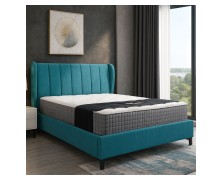 Κρεβάτι υφασμάτινο Lucy με καπιτονέ κεφαλάρι και μεταλλικά πόδια ελληνικής κατασκευής 160x200