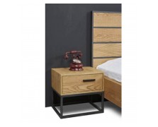 Κομοδίνο απο δρυς MDF και μεταλλικό σκελετό Y45 B40 Π50 ελληνικής κατασκευής