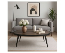 Τραπεζάκι σαλονιού Waston με μεταλλική βάση 120Φx90Bx42Y